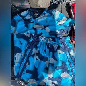 Russel | Matching Blue Dri power 360 top and shorts